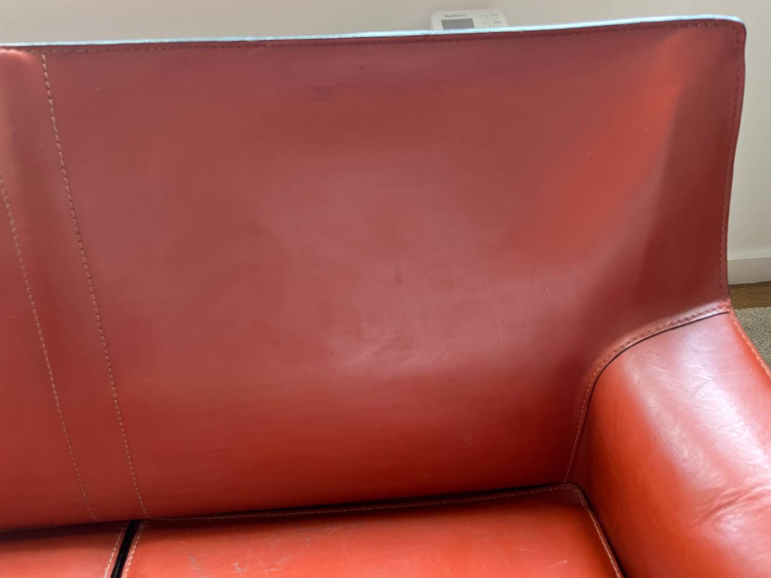 Cognac CAB Cassina 2-seater leather sofa