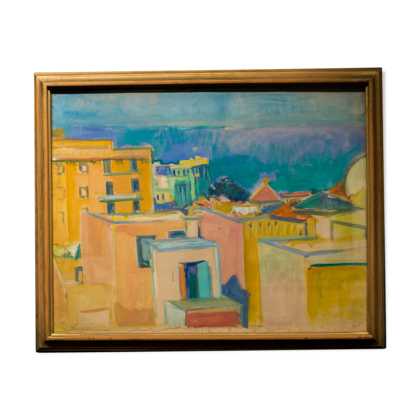 Gisèle Ferrandier . Moroccan Atlas . Marrakech. Majorelle Garden.. Signed