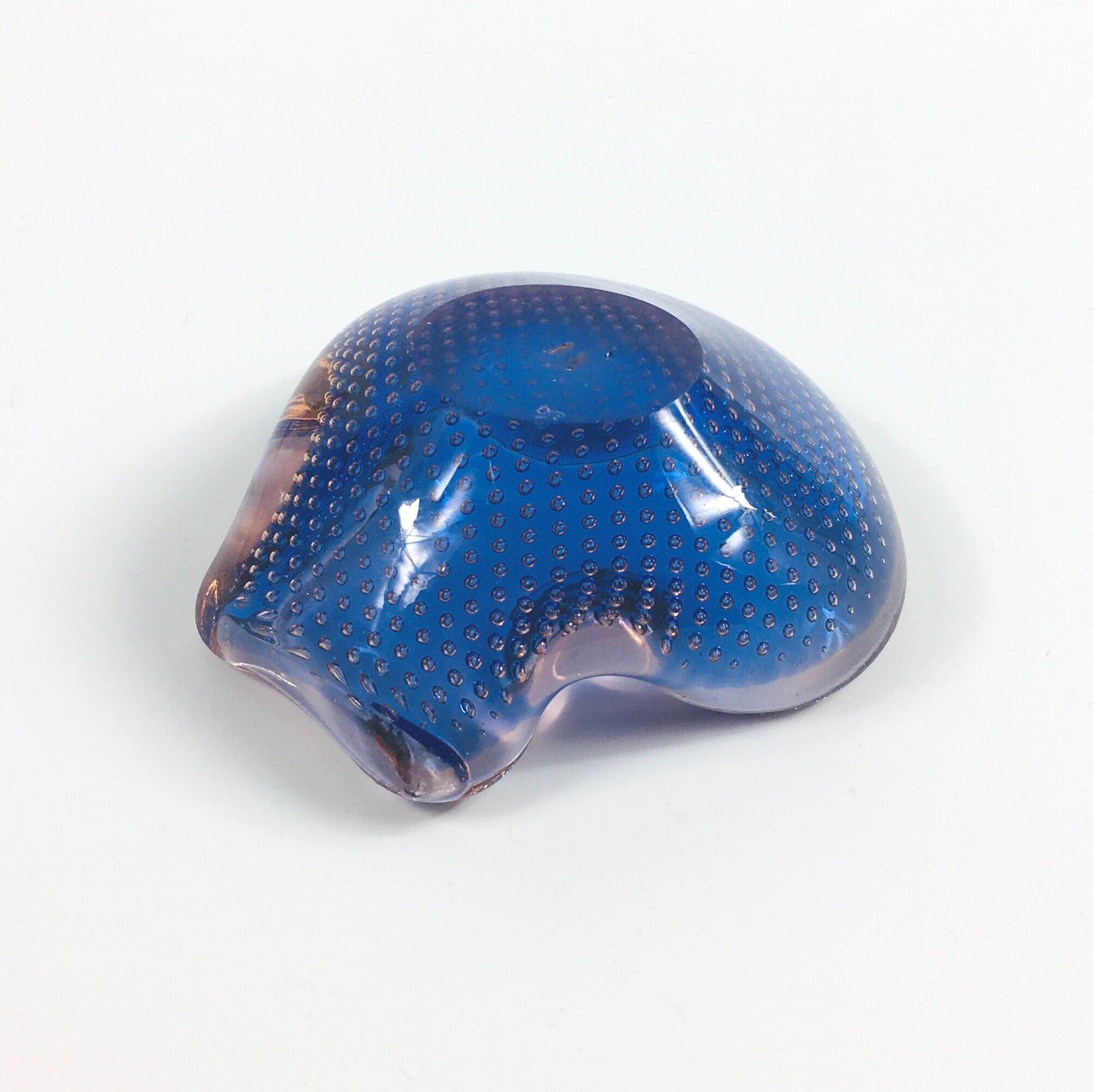Cendrier de verre bullicante du milieu du siècle de Murano, années 50