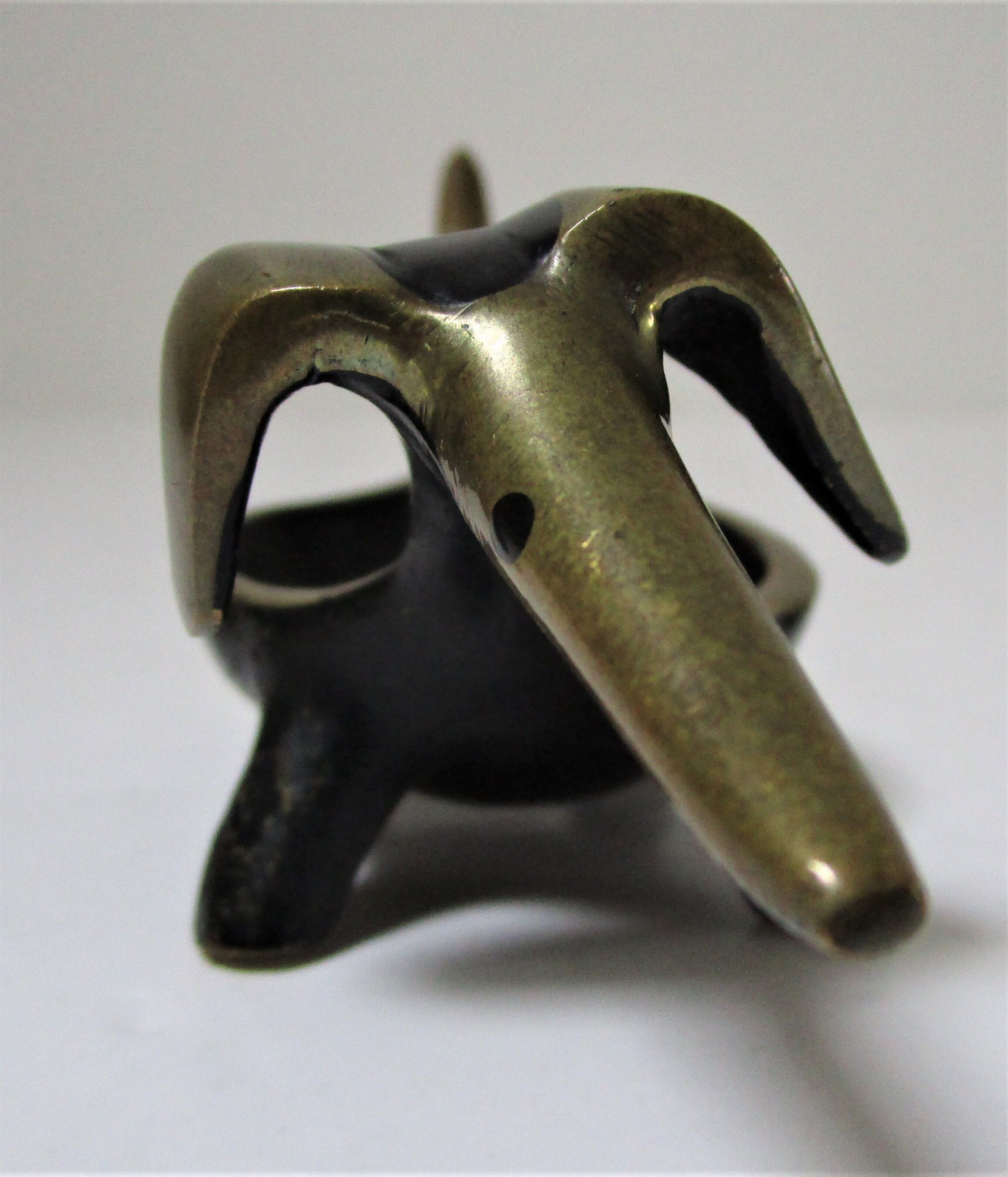 Zoomorphic bronze dachshund ashtray 50s