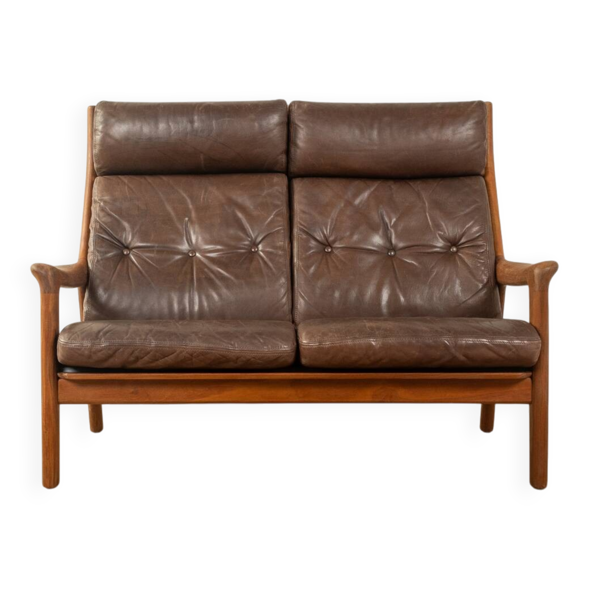 Canapé 2 places en cuir par Georg Thams pour A/S Vejen Polstermøbelfabrik