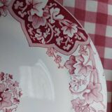Set of 6 art nouveau plates KG Lunéville pink Lierre Écusson model