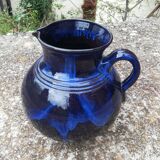 Pitcher in ceramic blue 5-litre varnished