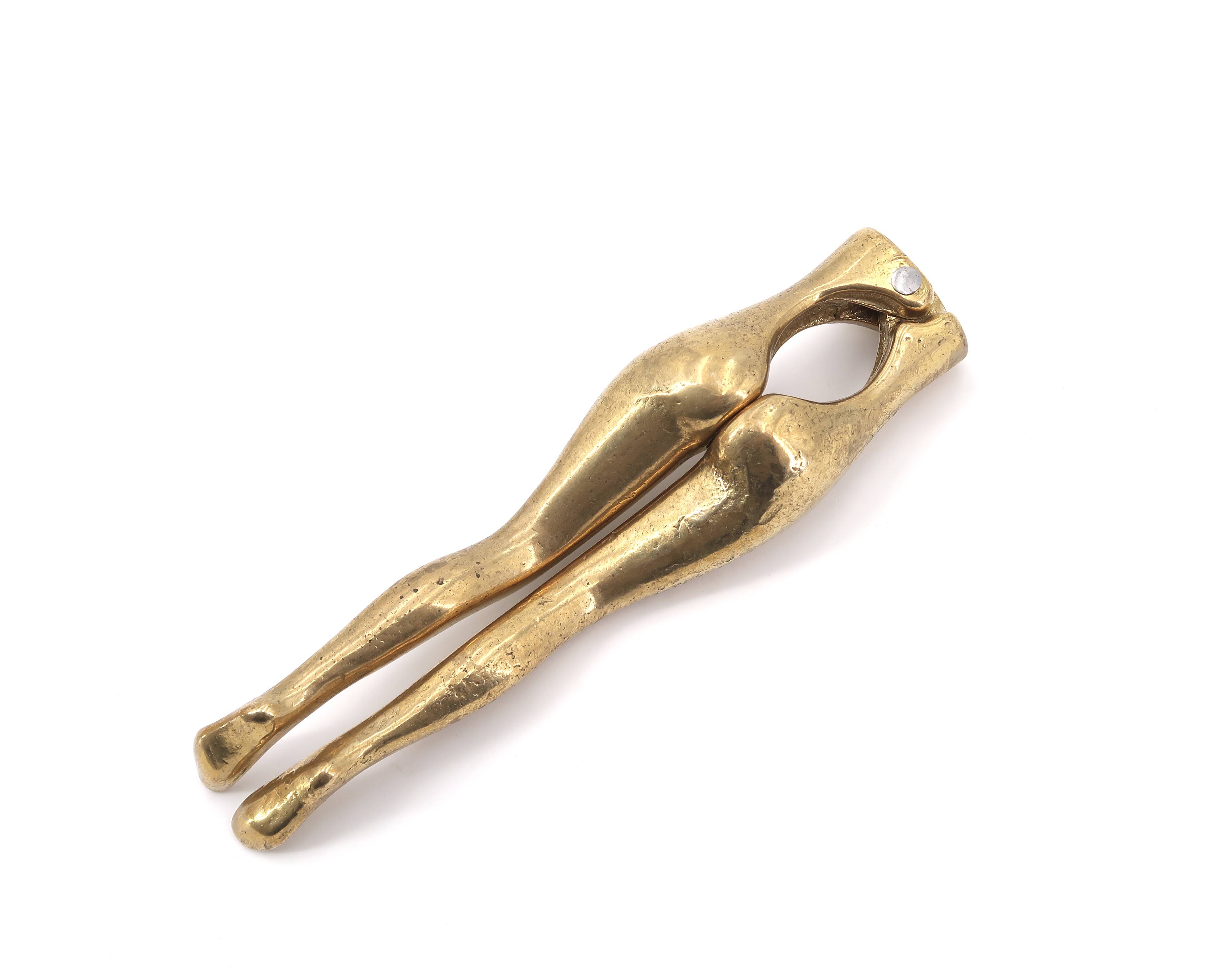 Brass woman's leg nutcracker, 1930s