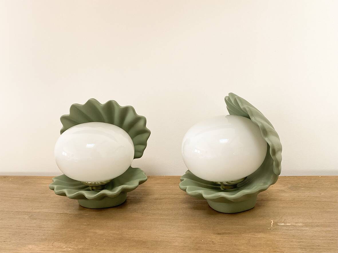 Ceramic shell lamp from the 70s/80s.