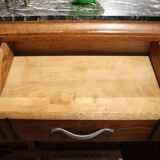 Low Art Deco oak and marble sideboard