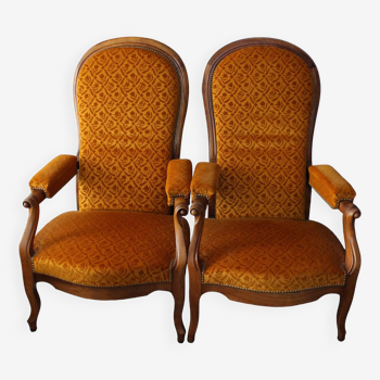 Pair of Voltaire rack armchairs