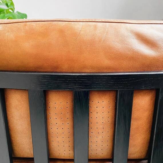 Vintage Danish design armchair nubuck leather brown wood