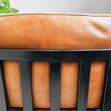 Vintage Danish design armchair nubuck leather brown wood