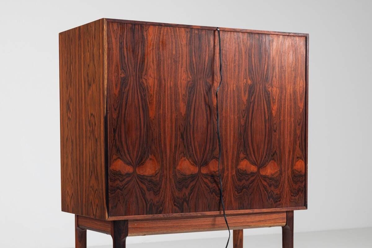 Illum Wikkelso bar cabinet in rosewood C. F. Christensen Denmark 1960