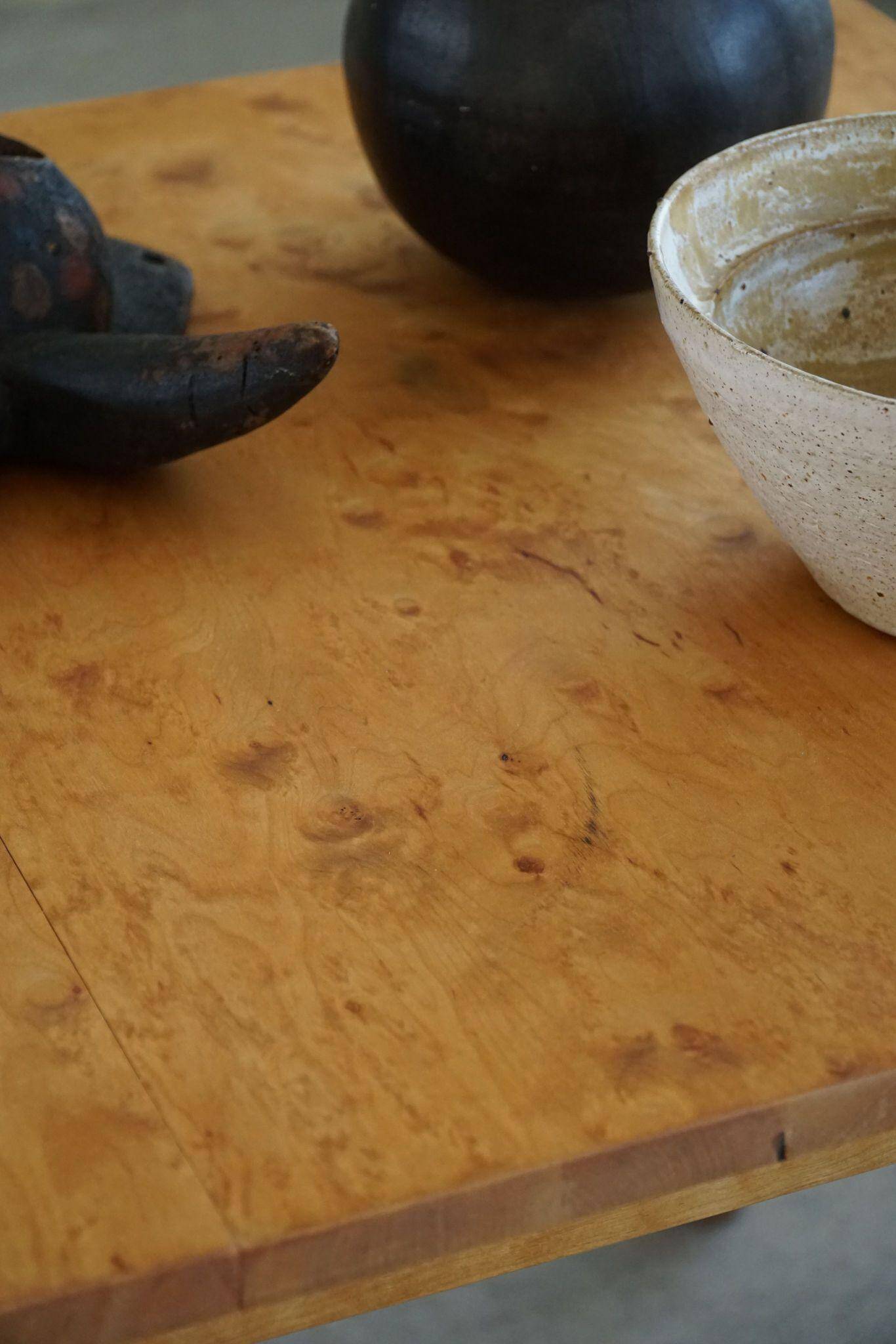 Danish modern birch desk/dining table attributed to Philip Arctander, 1940s.