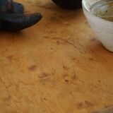 Danish modern birch desk/dining table attributed to Philip Arctander, 1940s.