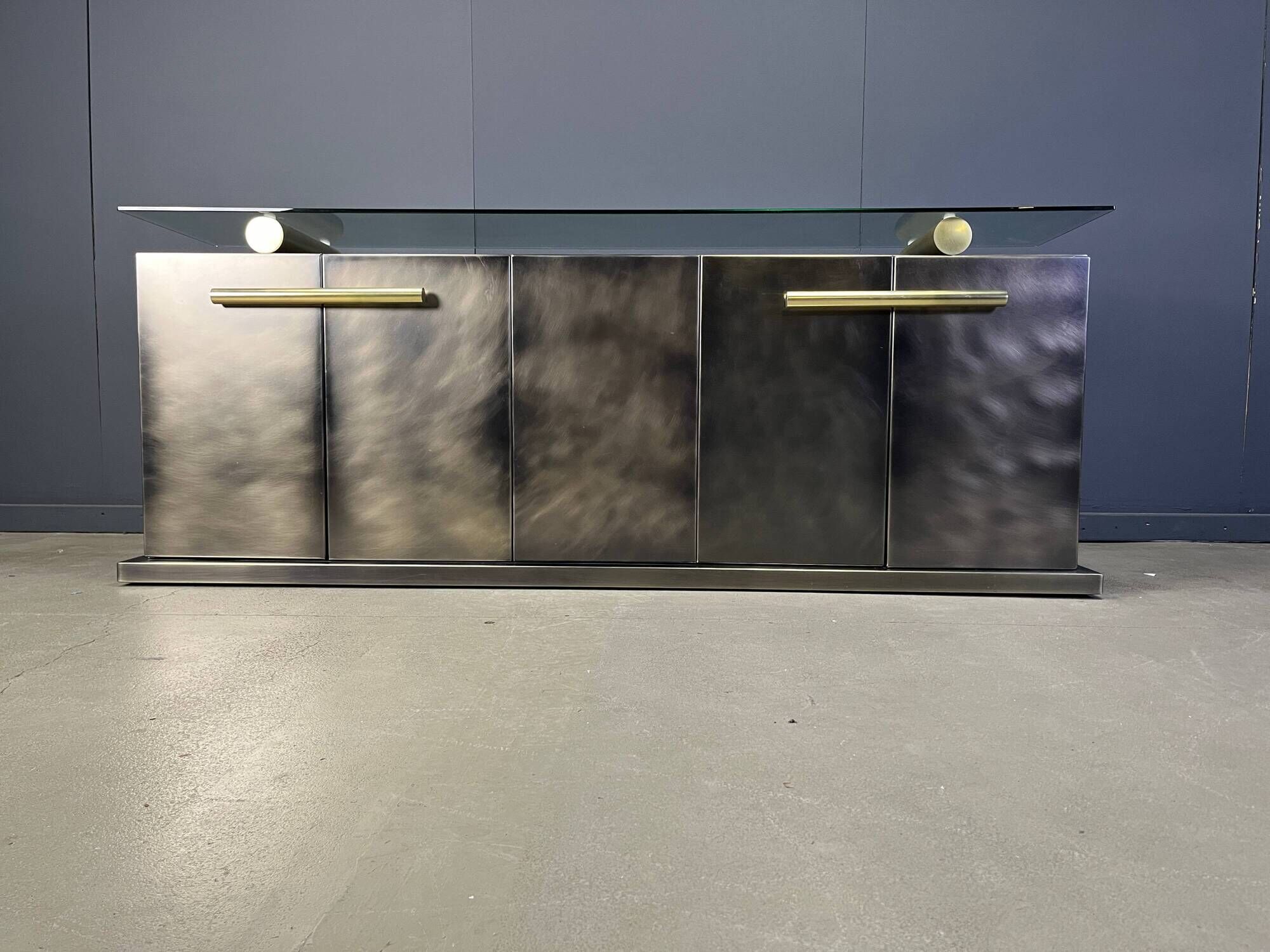 Vintage brass credenza by Belgochrom, 1980s