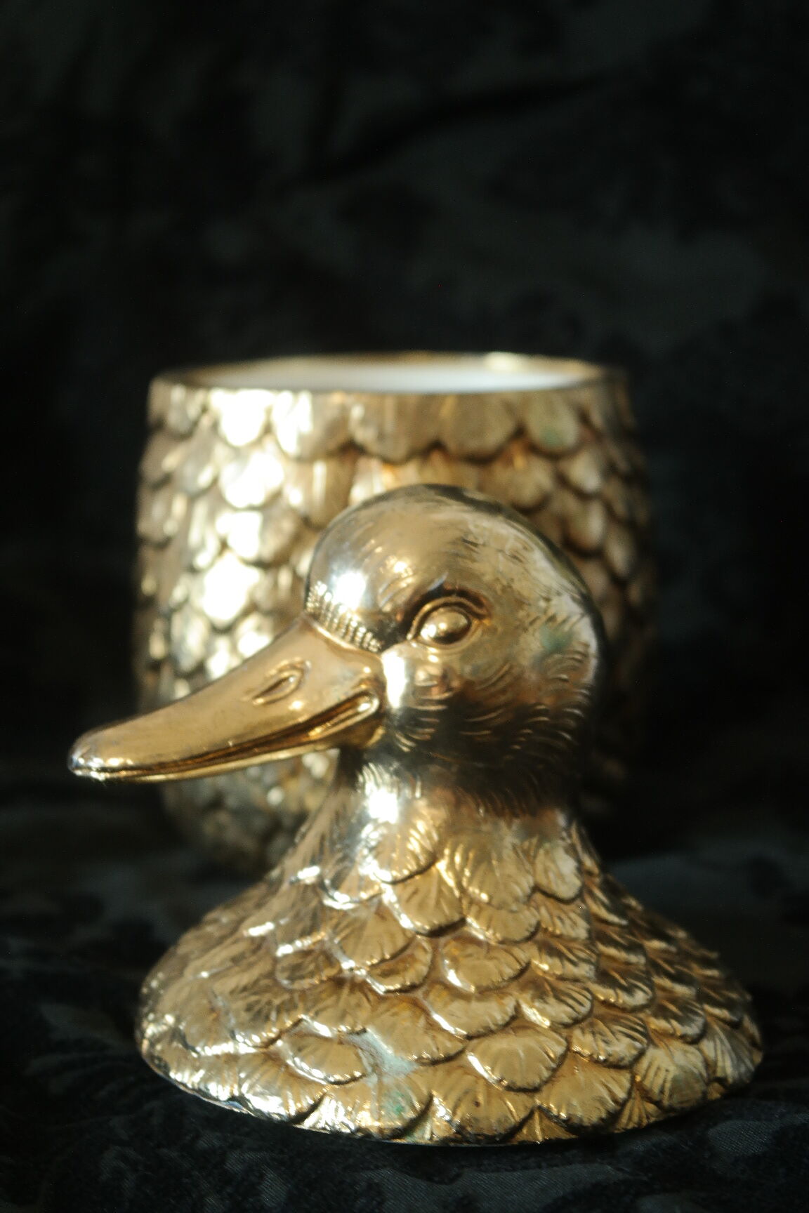 Vintage brass duck ice bucket Italy Mauro Manetti
