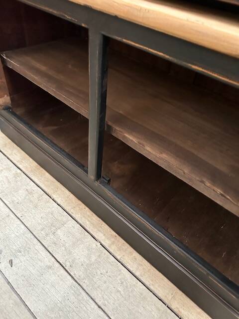 Two-piece cabinet in solid cherry wood