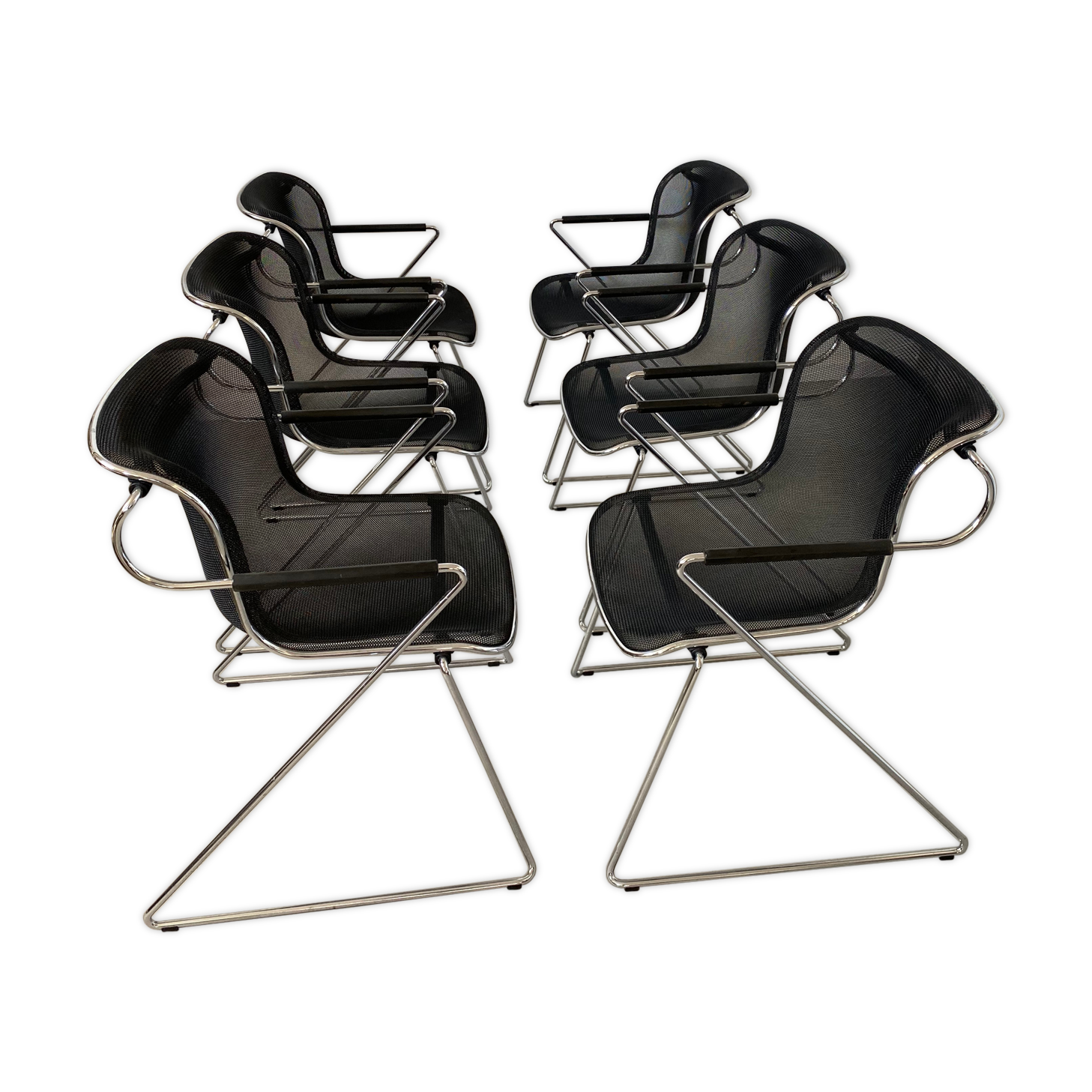 Set of 6 chairs "Penelope" by Charles Pollock for Castelli design year 1980