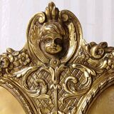 19th century "Victorian" double frame, gilded bronze decorated with acanthus & flower garlands