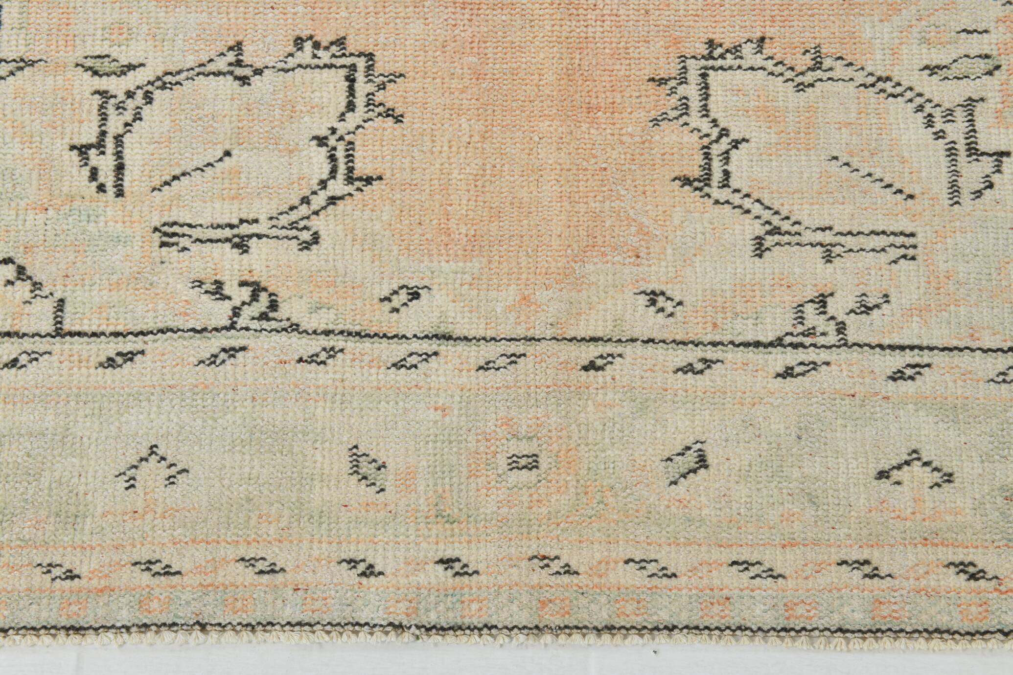 5x9 Soft Orange Handwoven Vintage Persian Rug, 157x263 Cm