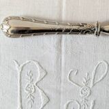 Large antique Christofle serving fork, 30 cm, silver-plated