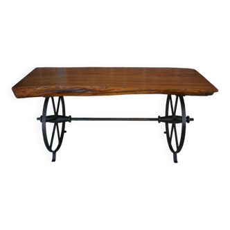Table basse en bois et métal, 1950s