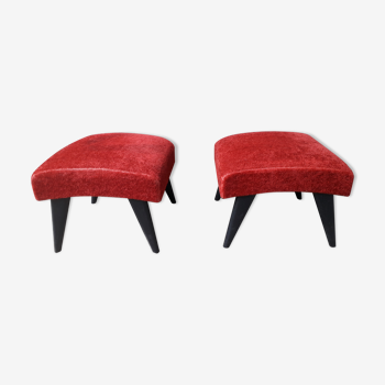 Paire de poufs vintage