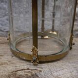 Lantern in brass and chissed glass