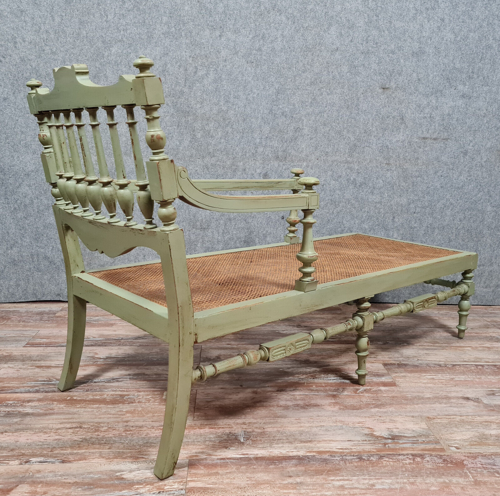 Recamier or provençal rest bench Napoleon III era in lacquered wood