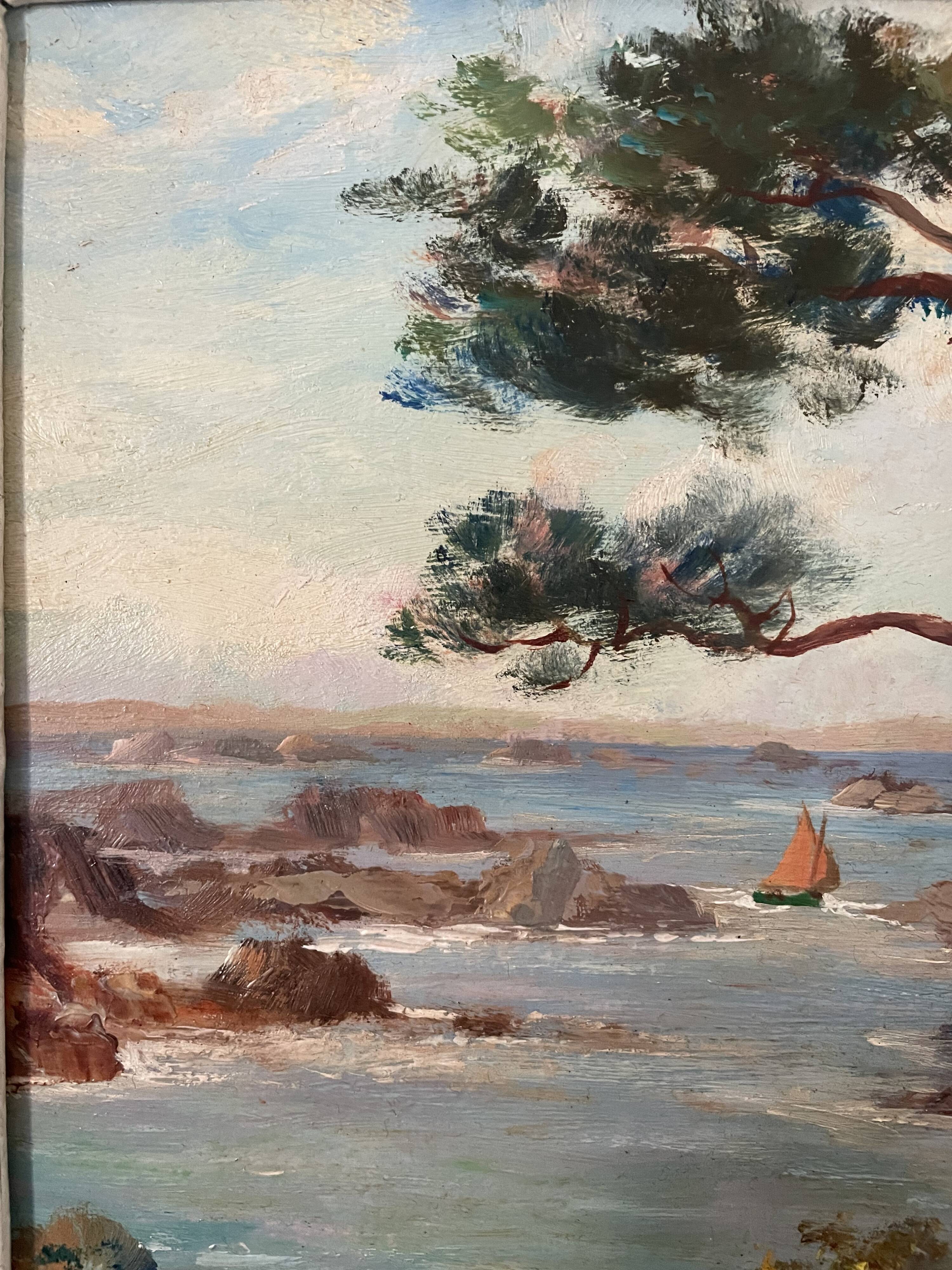 Old seaside painting