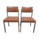 Pair of office chair oem strafor vintage 1960 - chrome skaï brown