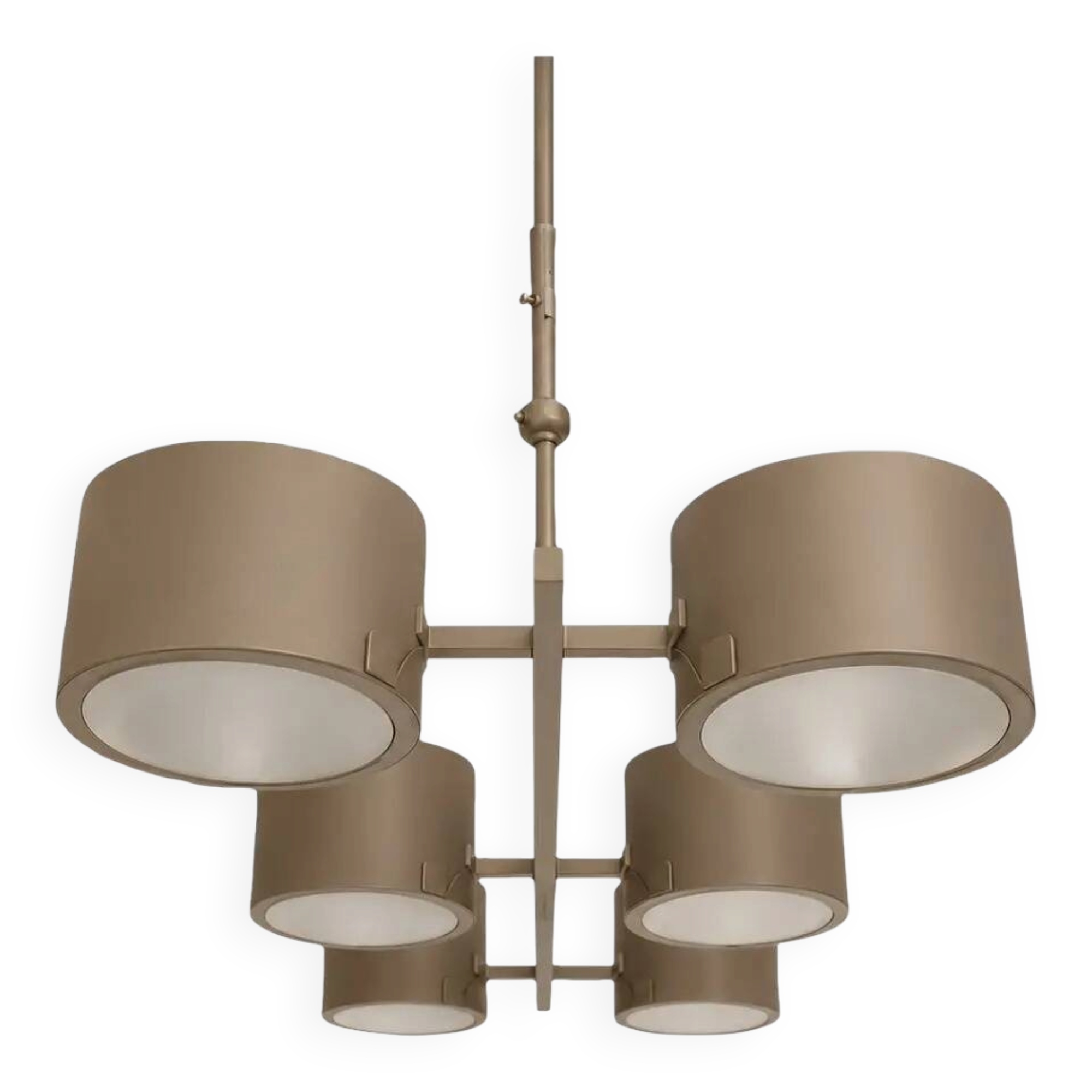Grey metal Sputnik chandelier Stilnovo Lelli Style with 6 arms Italian