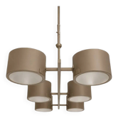 Metal Gray Stilnovo Lelli Style Sputnik Chandelier Italian 6 Arms