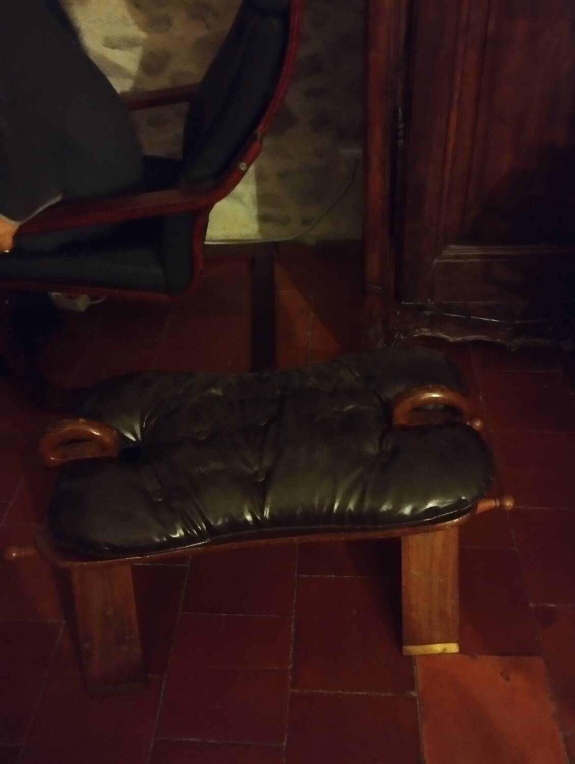 Scandinavian armchair in black leather