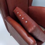 Skai Wingback Armchair Attr. to Mod. 512 attr. to Gio Ponti Produced by ISA