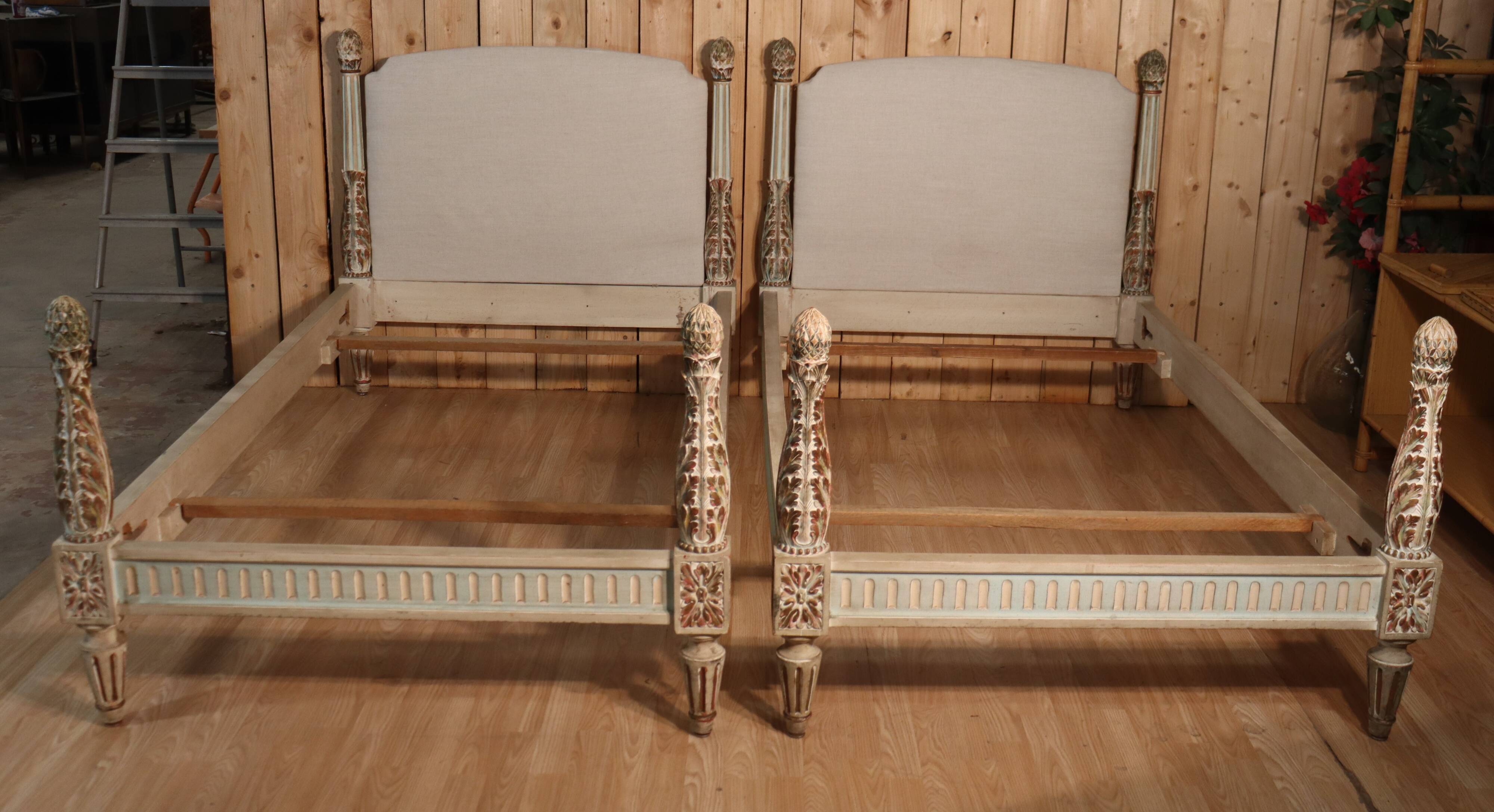 pair of twin beds in Louis XVI style