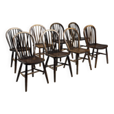 Ensemble de 8 chaises Windsor anglaises