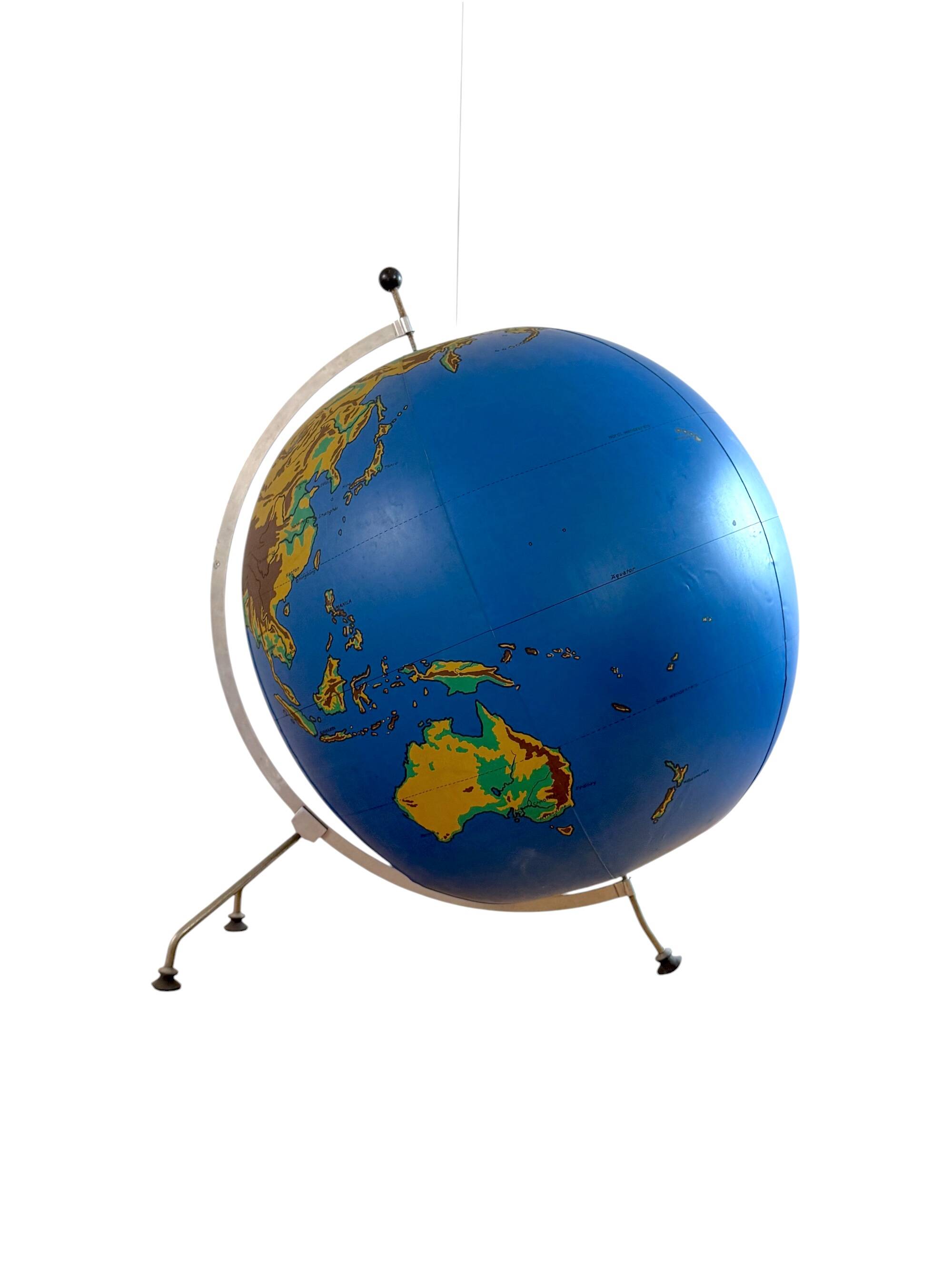 Schul Knickmann, floor inflatable physical Globe, Hamburg Germany 1950