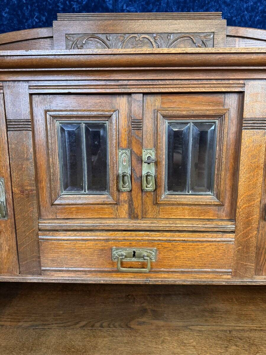 Art Nouveau period stepped desk in carved oak circa 1900