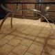 Oval table in chrome steel and smoked glass