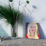 Painting of a blonde woman / oil on canvas