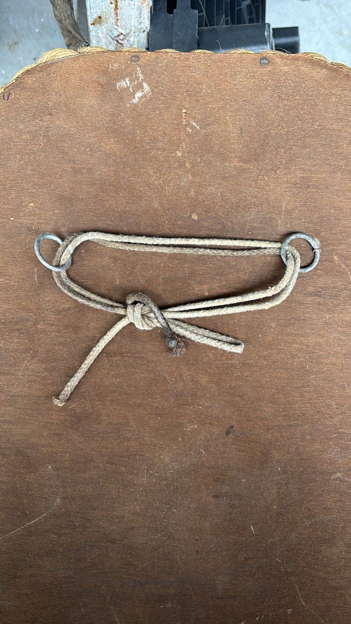 Miroir français des années 50 Audoux-Minet en corde