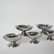 set of 5 designer stainless steel bowls 1970 9 x 5 cm