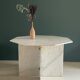 Dining table, hexagonal marble console c.1970