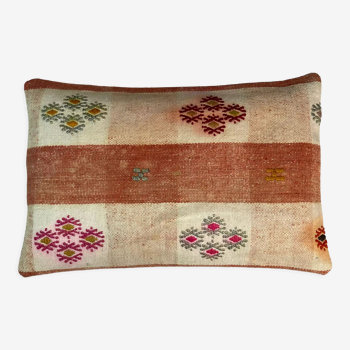Vintage turkish kilim cushion cover 30x50cm