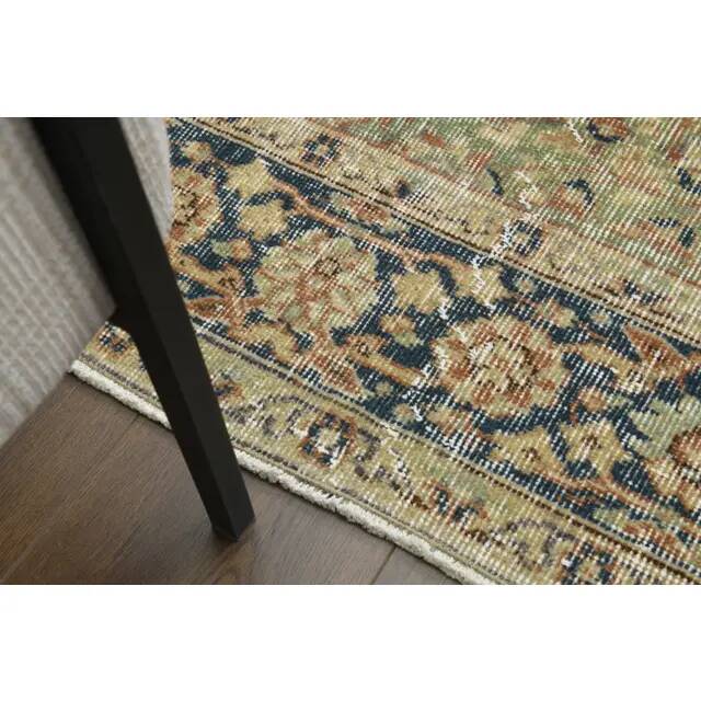 Tapis vintage turc Oushak fait main en laine et coton, années 1970