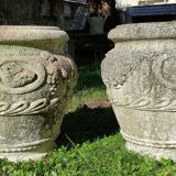 Pair of Medici pot caches in reconstituted stone
