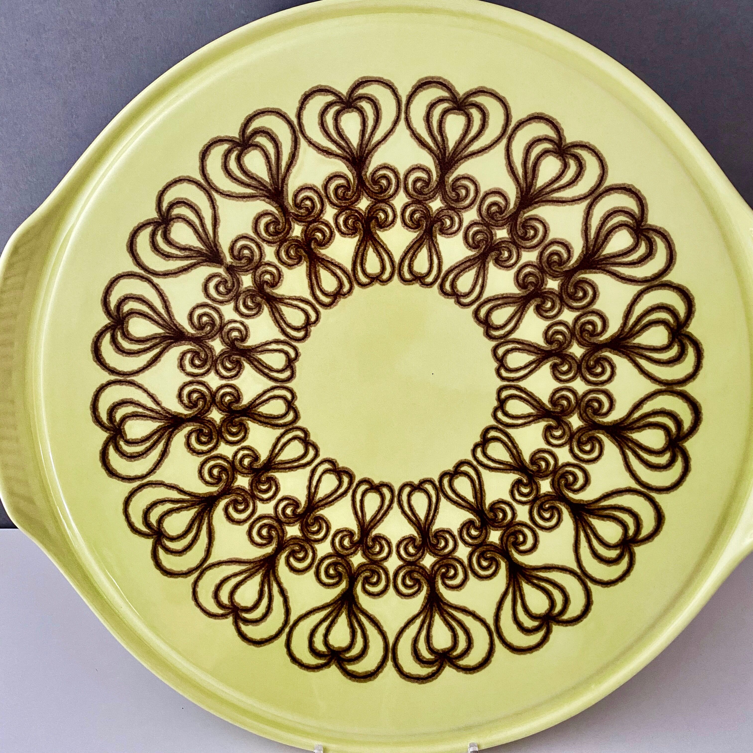 Vintage cake plate 70's, Herbolzheim Keramik Germany