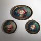 Three old paintings, still lifes with bouquets of roses, signed M Henry