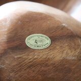 2 teak leaf-shaped trays