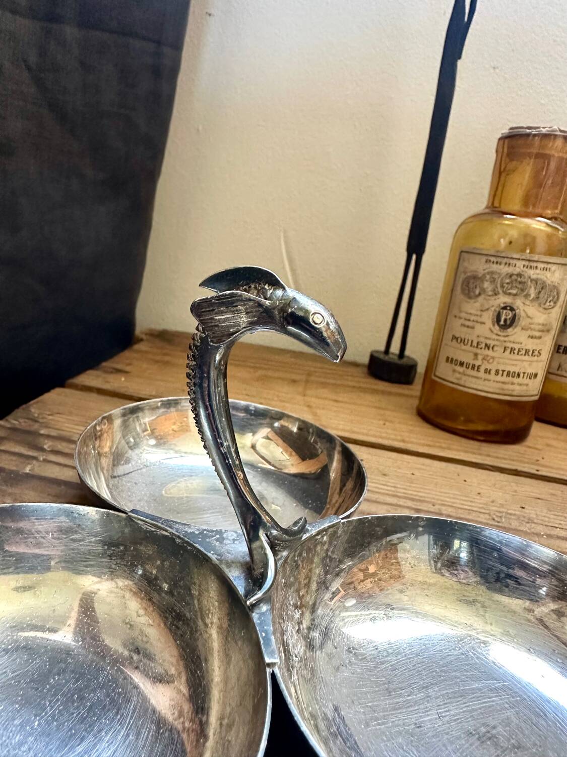 Old metal servant, silver Old metal servant, silver