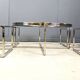 Vintage chromed coffee table set, 1970s